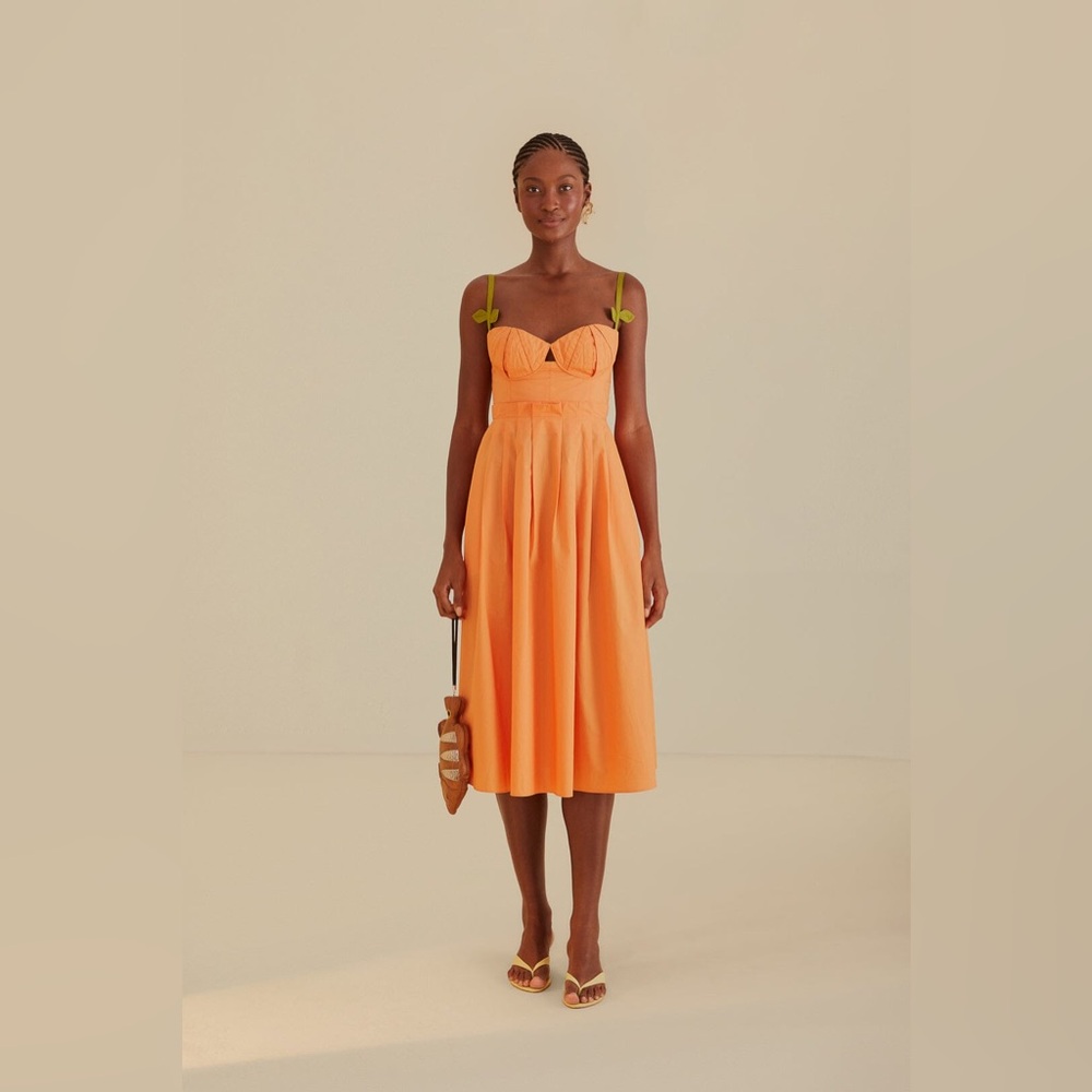 FARM Rio Orange Midi Dress